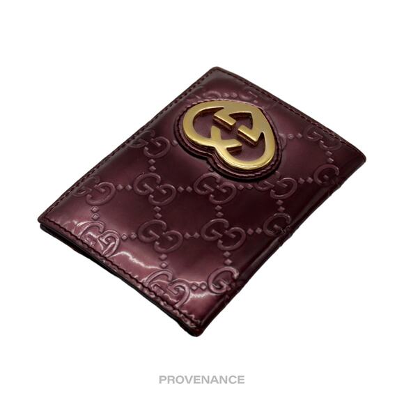 🔴 Gucci Heart Pocket Organizer Wallet - Patent Red Leather - Picture 4 of 7